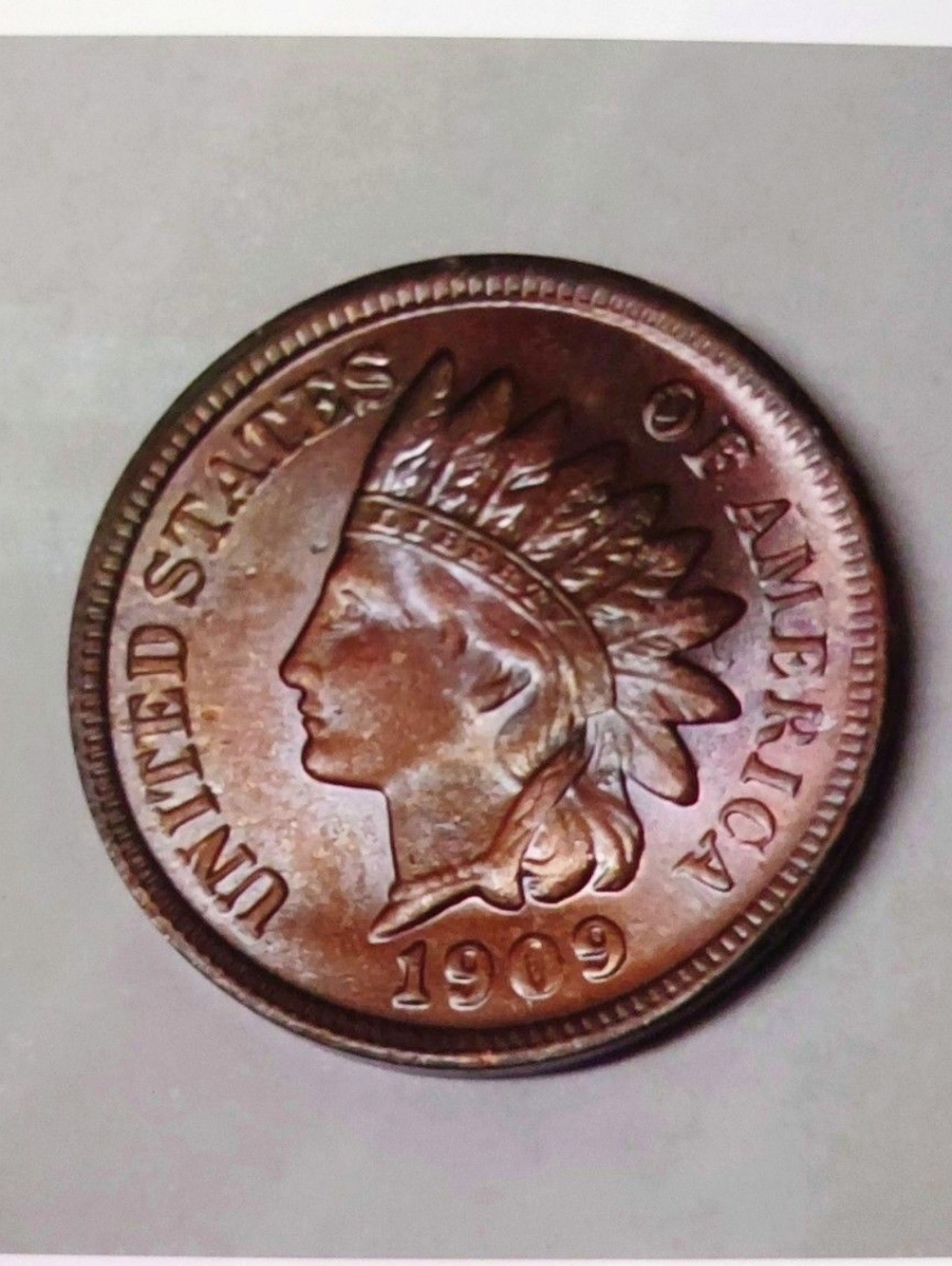 Rare Error Two Face 1909 Indian Head Cent - Copper Tone U.S. Coin